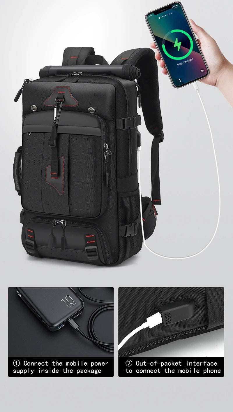 XOKY 80L Travel Backpack Large Capacity Multiple Storage Spaces Anti Theft Backpack with Dry Wet Separation 8106