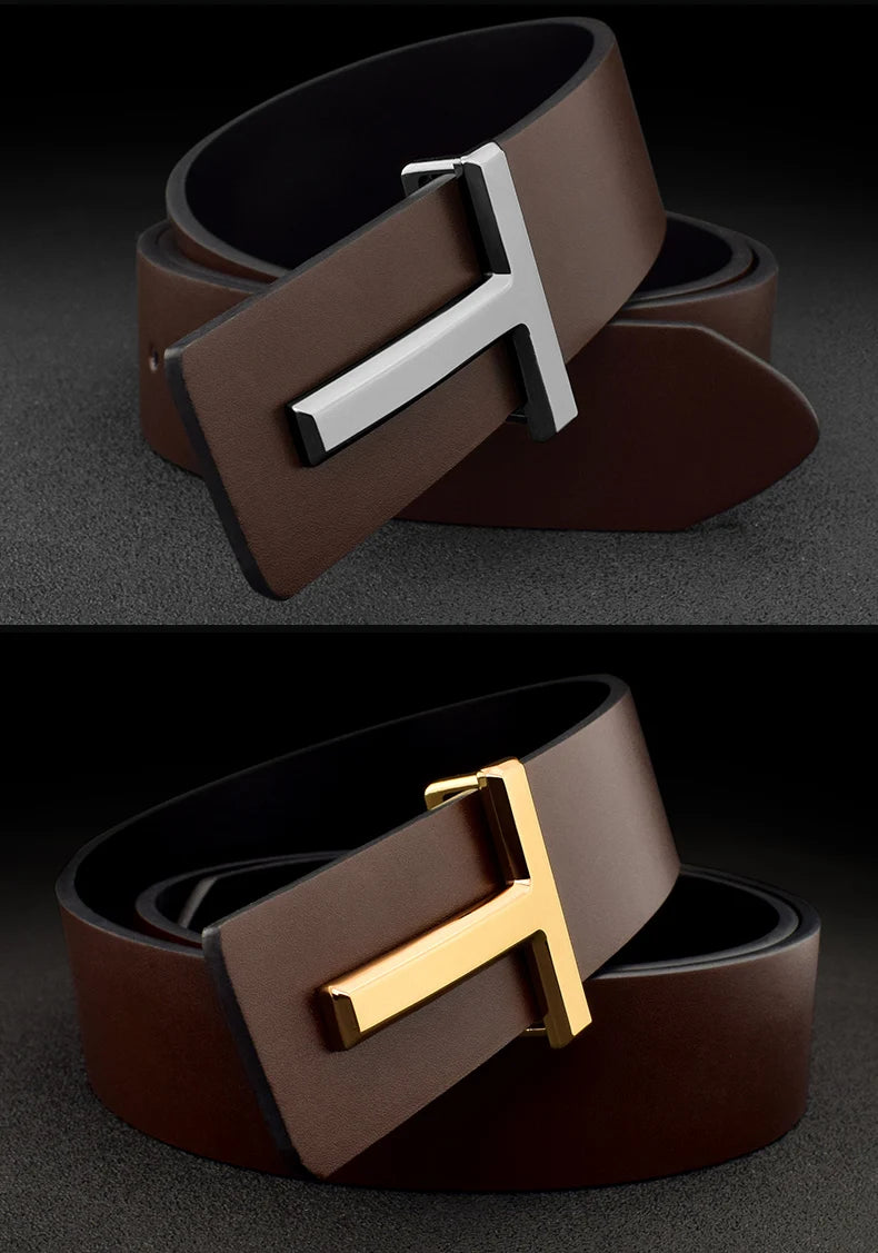 2023 new luxury high quality letter slide buckle designer belts men genuine leather famous brand 3.8cm Cowksin ceinture homme