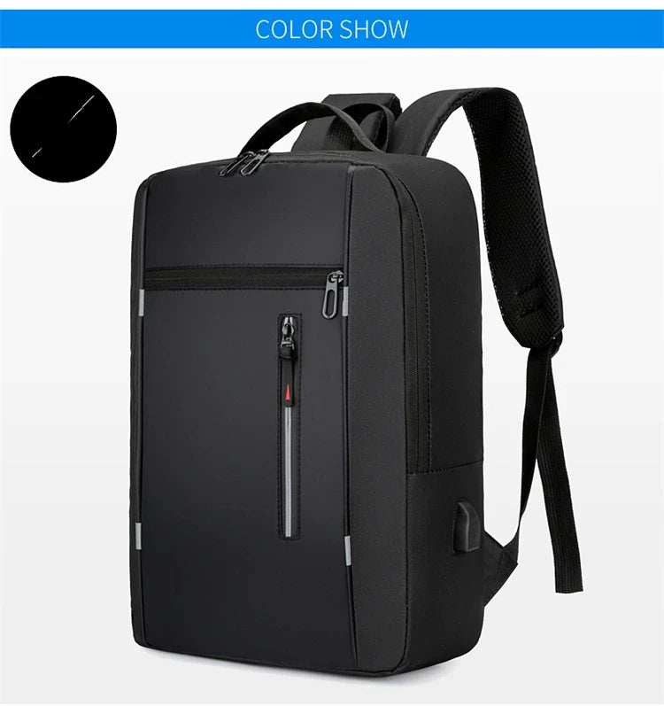Waterproof Oxford Laptop Backpack for Men 15.6 Inch USB Charging Business Travel School Backpack High Capacity