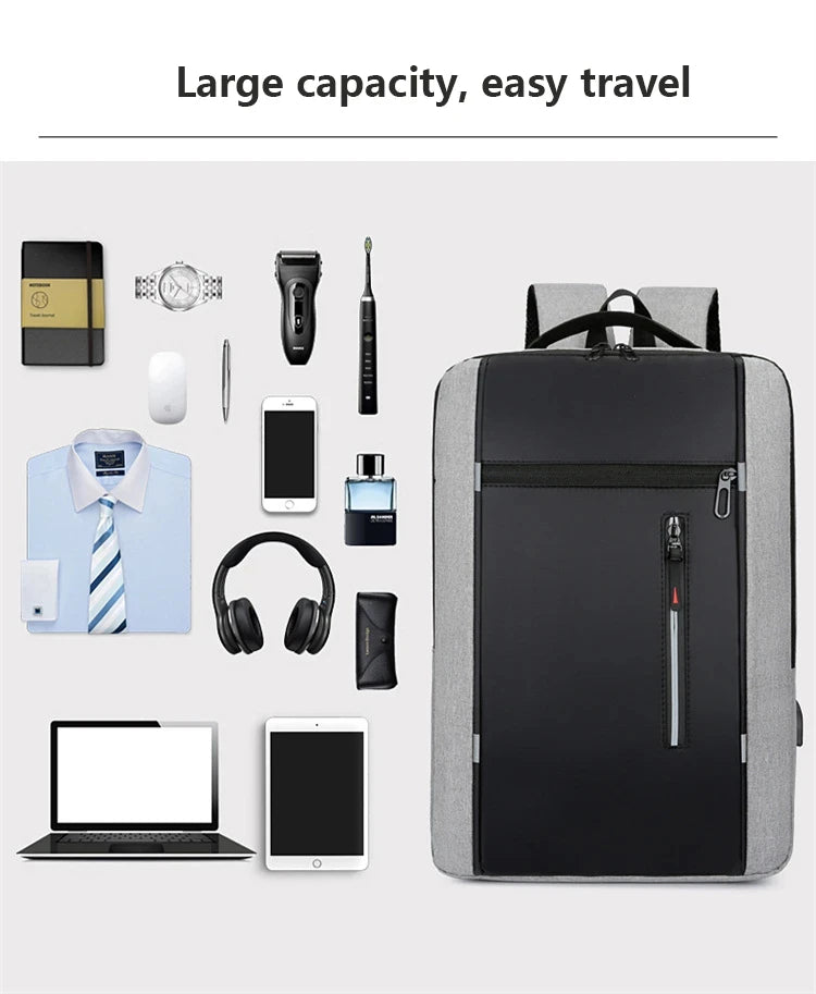 Waterproof Oxford Laptop Backpack for Men 15.6 Inch USB Charging Business Travel School Backpack High Capacity