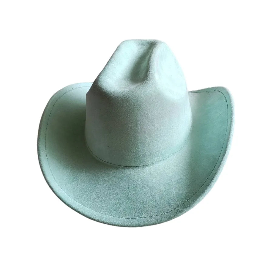 Cow Head Belt Suede Leather 7.5CM Western Cowboy Fedora Hat Women's Men's Church Jazz Hat Fashion Travel Party Hat Denim Hat
