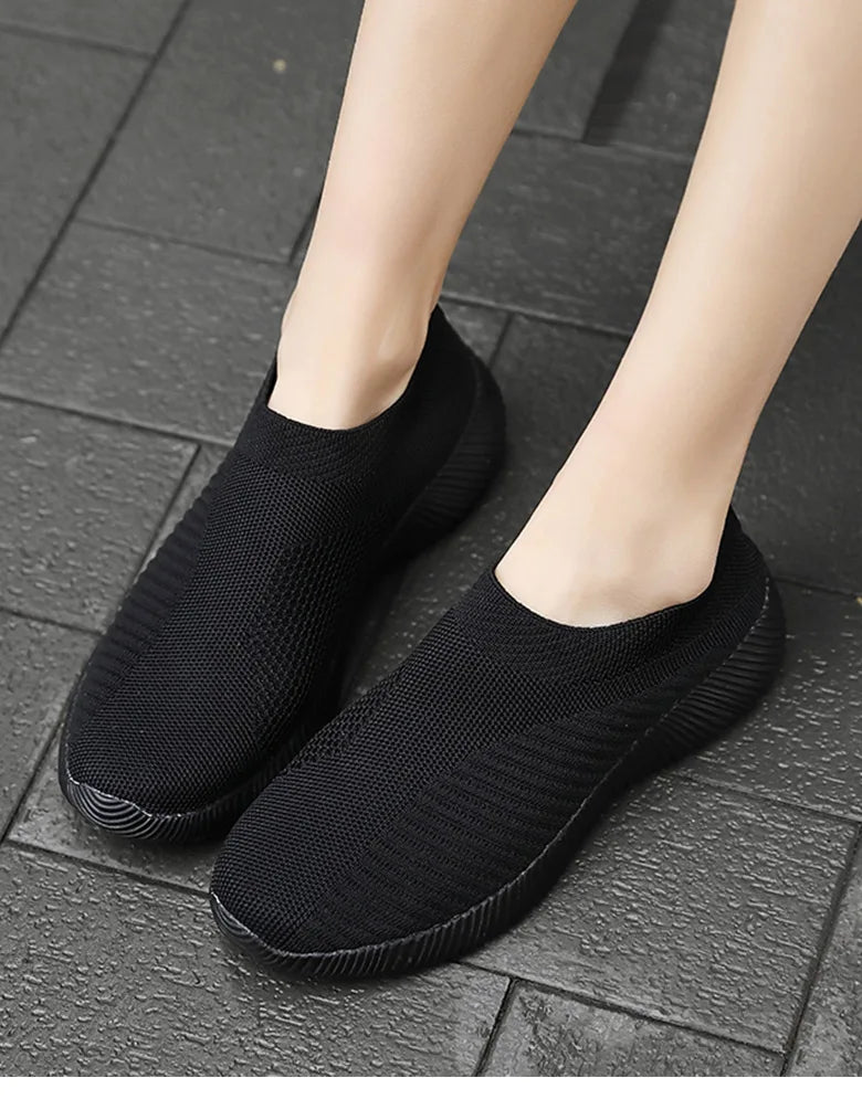 Breathable Flats Elastic Flat Shoes For Women Sneakers