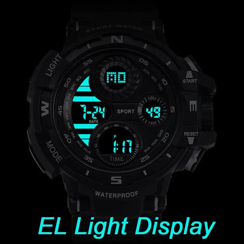 Military Digital Watch for Men Outdoor Men's Sports Watches Clock Waterproof Luminous Chronograph Student Electronic Wristwatch