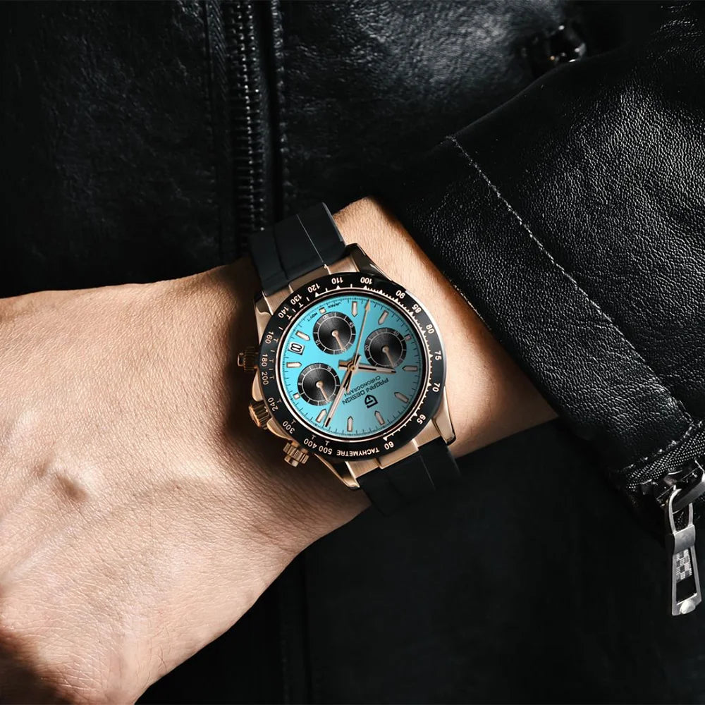 PAGANI DESIGN 40MM V2 Men Quartz Watches Sapphire Retro Chronograph Stainless Steel Waterproof Watch Men Relogio Masculino