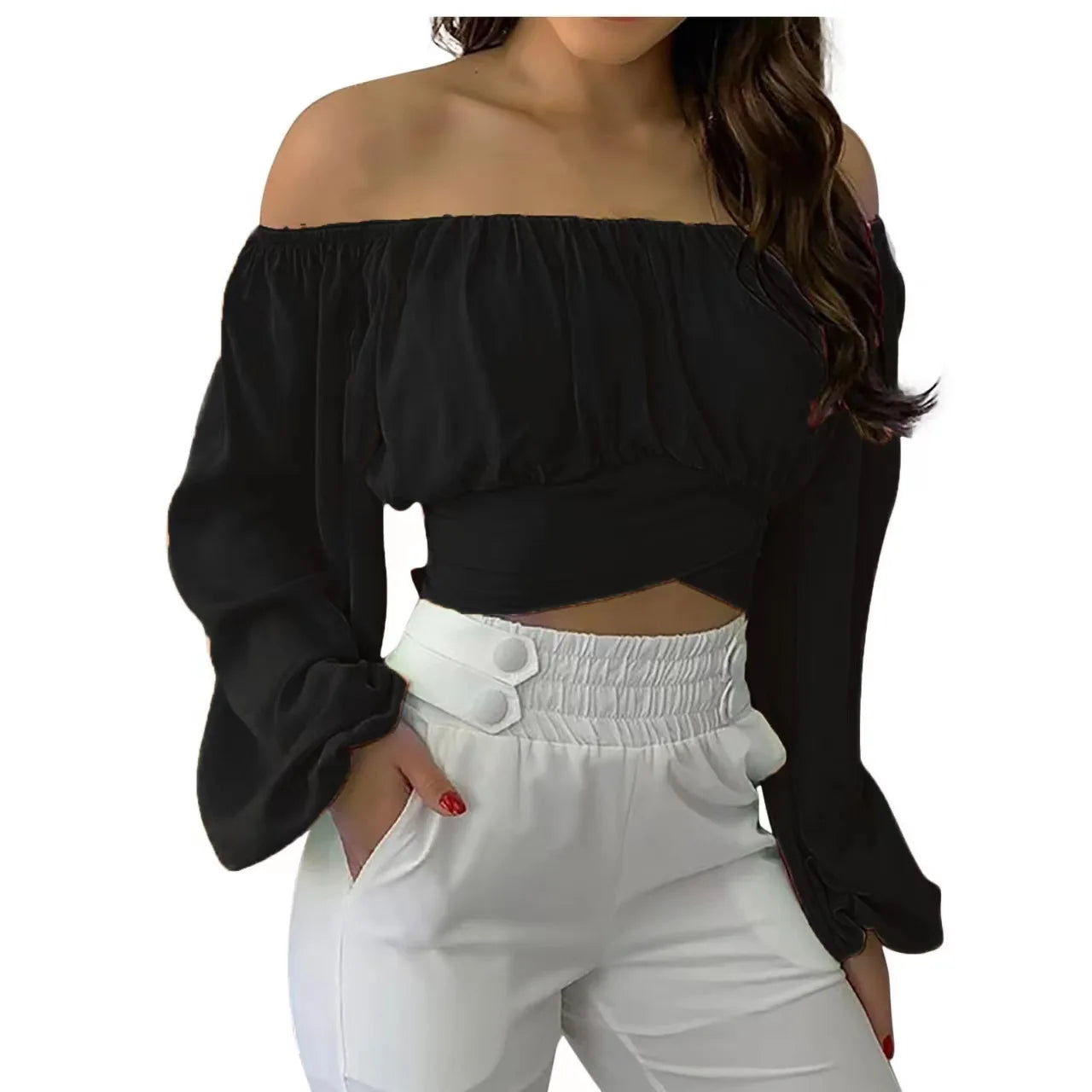 Women's Long Sleeve Off-the-shoulder Top