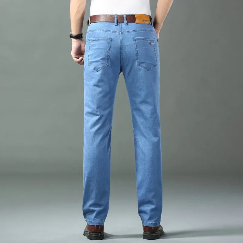 Ice Silk Thin Denim Jeans For Men Spring Summer