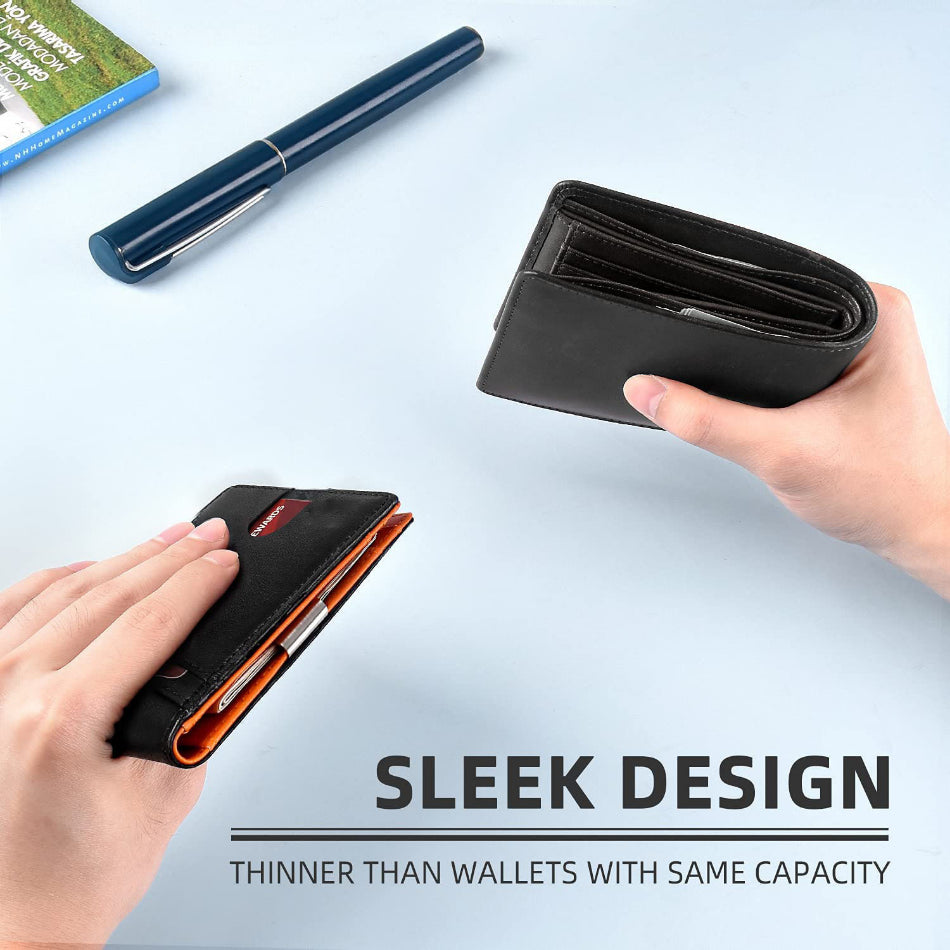 Rfid Microfier Leather Luxury Men Wallets Money Bag Slim Thin Man Card Holder Wallet for Men Short Purse Male Vallet Billfold