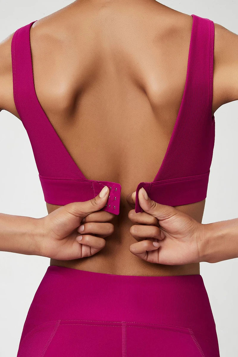 Women Sexy Sports Underwear Breathable Soft Nylon Gym Yoga Bra Running Crop Tops With Fixed Chest Pads Female Workout Clothing