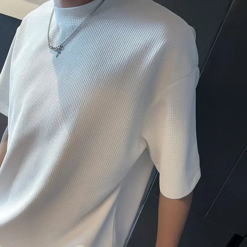 High Quality Top T Shirt for Men Orange O Neck