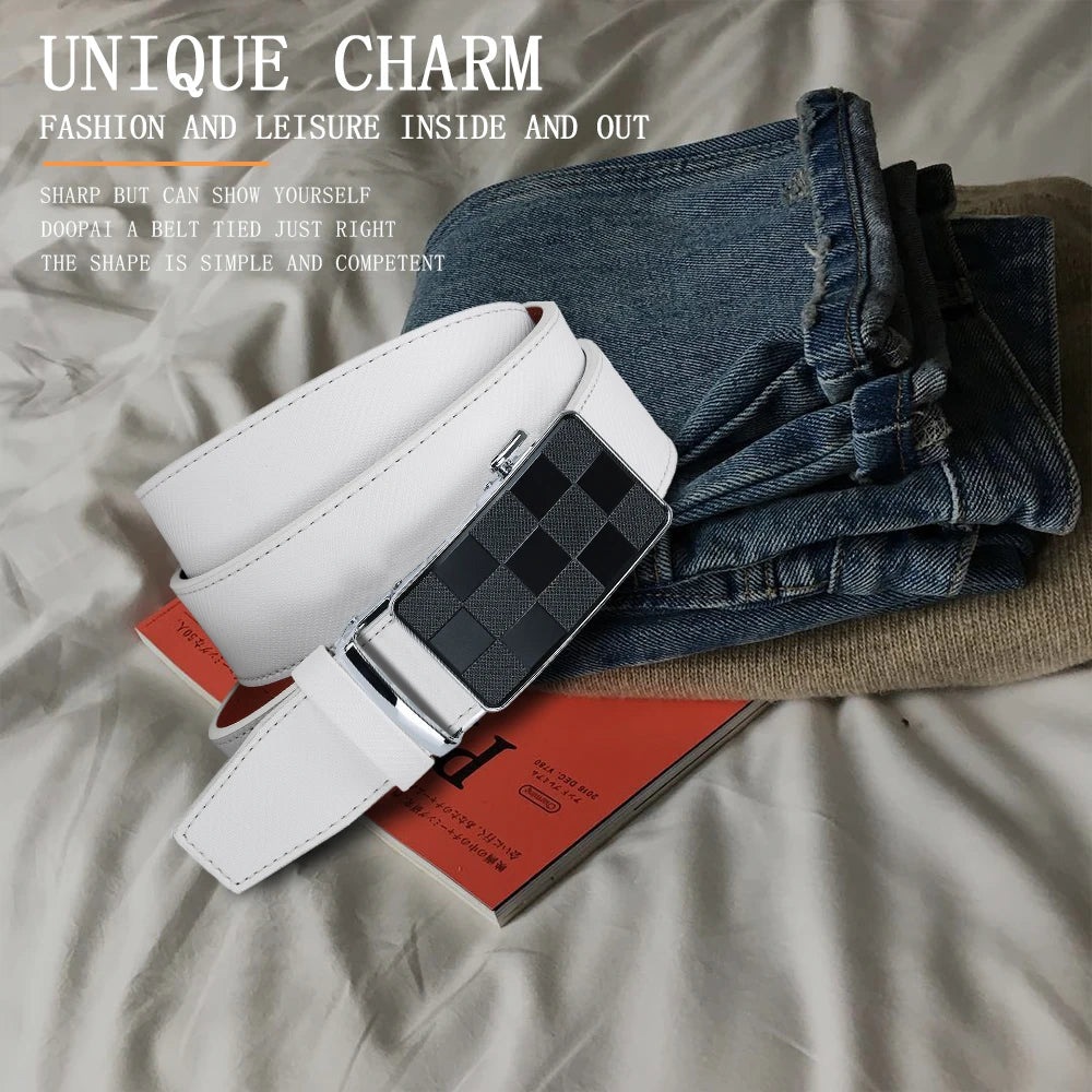 Mens Belts Metal Automatic Buckle Famous Brand Belt Men Quality Genuine Luxury Leather Belt for Men Famous 115 125 150 135cm