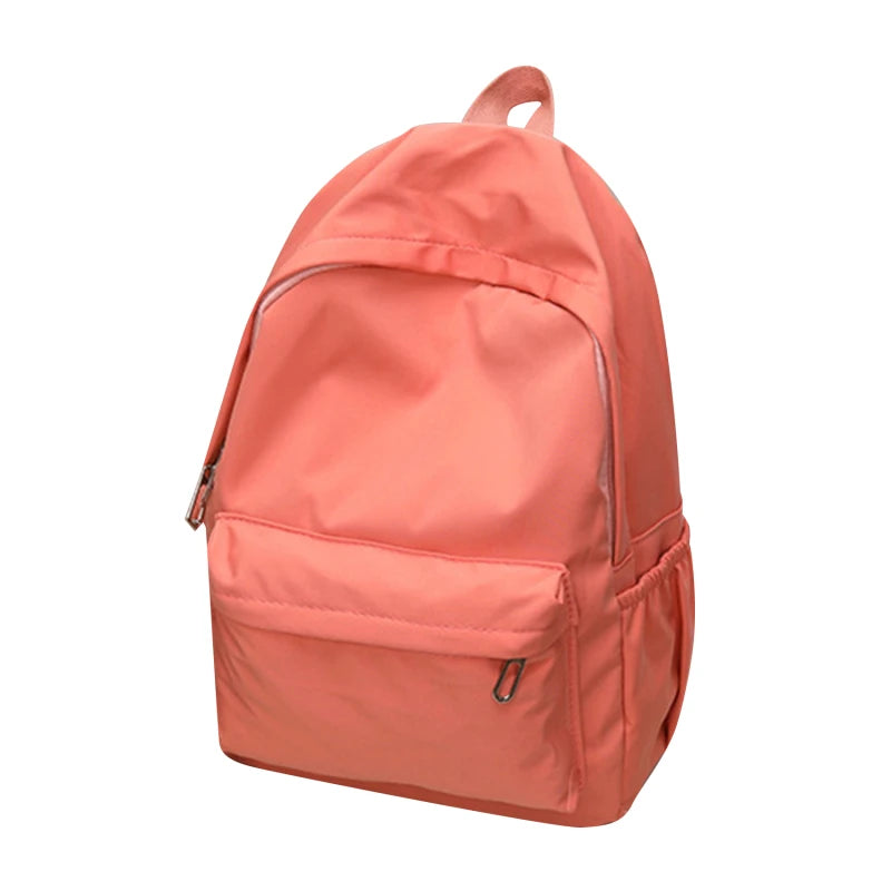 Women Schoolbag Waterproof Large Capacity School Backpack Smooth Zipper Solid Teens Girl Casual Daypack Bag Student Supply NEW