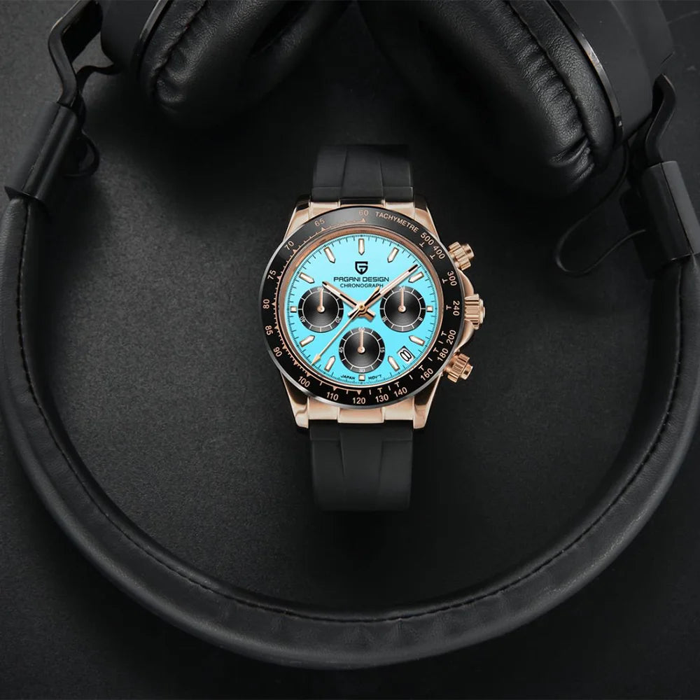 PAGANI DESIGN 40MM V2 Men Quartz Watches Sapphire Retro Chronograph Stainless Steel Waterproof Watch Men Relogio Masculino