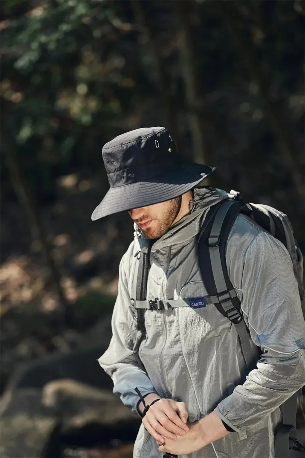 new Men's Wide Brim Sun Hat - Waterproof UV Protection Safari Bucket Hat for Fishing Hiking Climbing Summer Outdoor Oversized