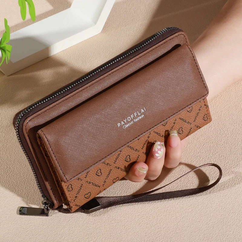 1pc Classic Men's Faux Leather Wallet, Double Layer with Snap Closure, Zippered Card Holder & Photo Compartment, Color blocking