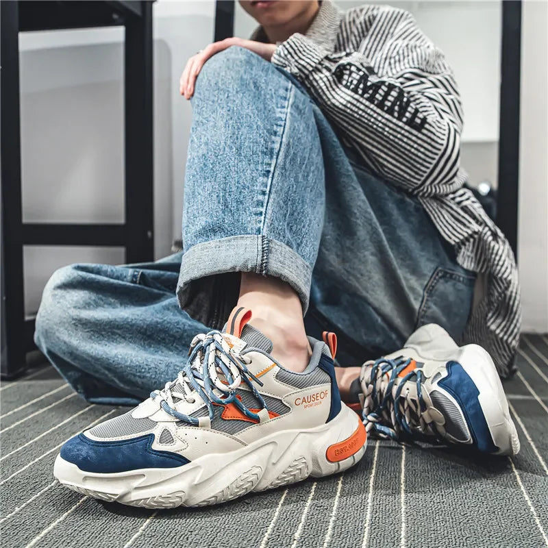 2024 Autumn Men Shoes Fashion Chunky Sneakers Height Increasing Casual Shoes Male Trainers Sports Shoes Zapatos Hombre
