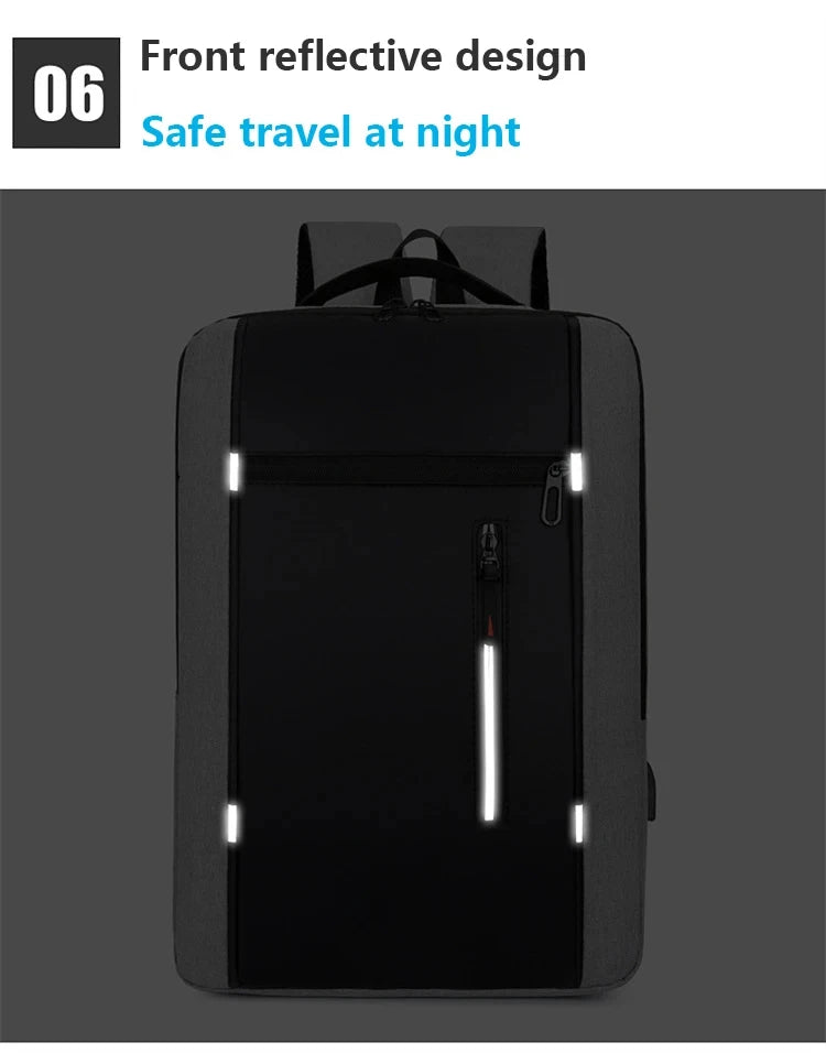 Waterproof Oxford Laptop Backpack for Men 15.6 Inch USB Charging Business Travel School Backpack High Capacity
