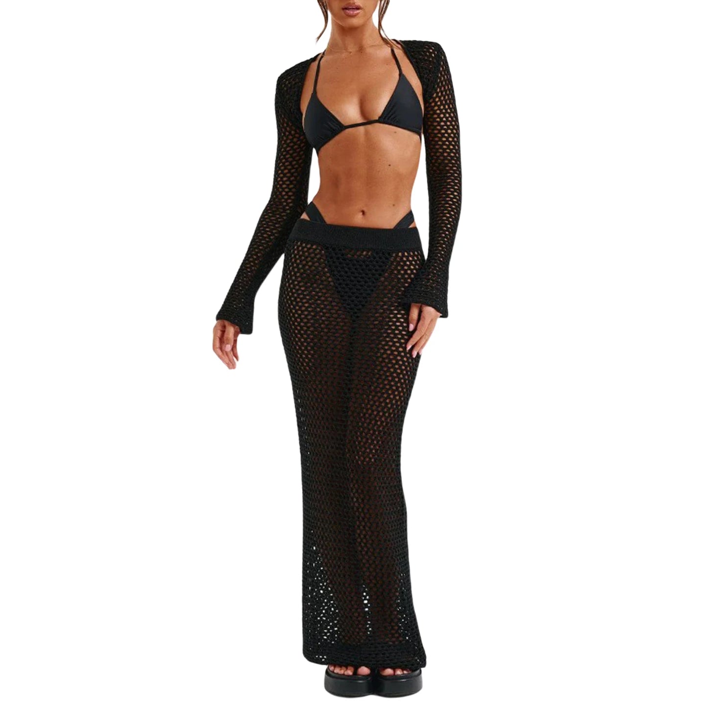 Women 2 Piece Swimsuit Set Beach Cover Up Skirt