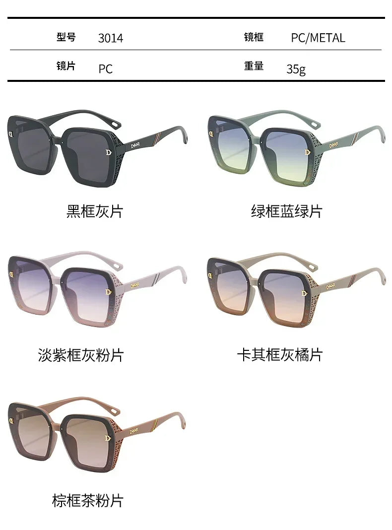 2025 New Fashion D-Logo Square Sunglasses for Women Trendy Street Style Sun Glasses Unisex Outdoor UV400 Protection Goggles