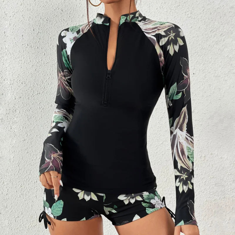 Female Swimwear Sports Surfing Tankini Set Beachwear