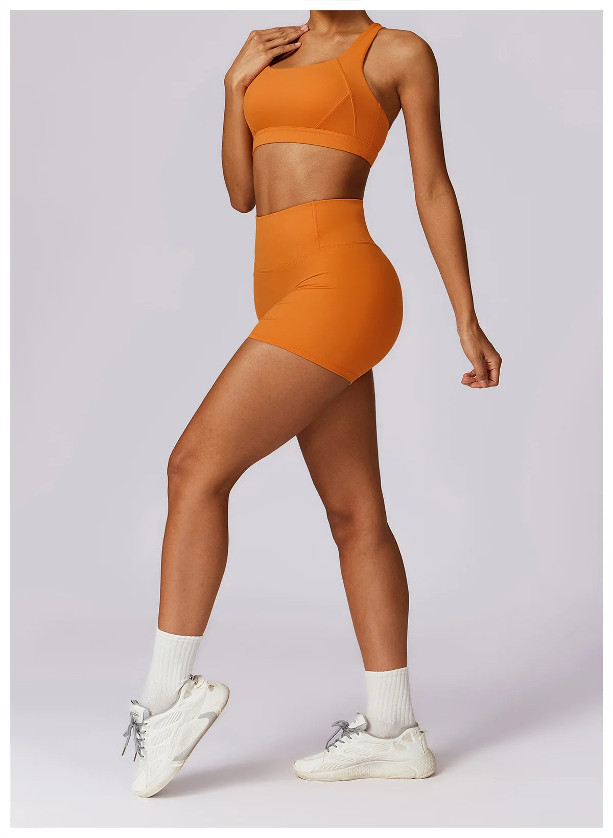 Workout Yoga Set for Women Gym Clothes Woman 2 Piece Strappy Sports Bra Butt Lifting Leggings Shorts Fitness Outfits Sportswear