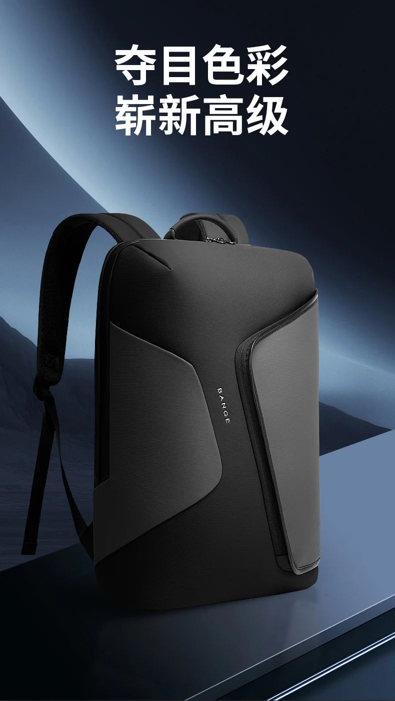 BANGE Business Backpack with External USB Port Anti Splashing Water Travel Backpack
