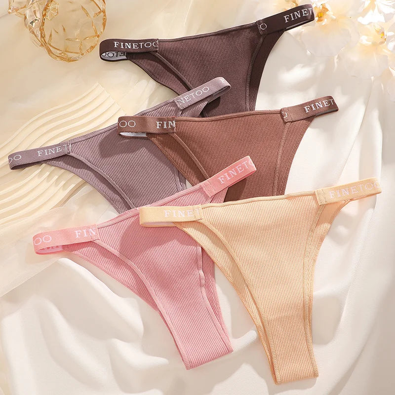 New 3Pcs/Set Cotton Brazilian Panties For Women Sexy Low-Waist Bikini Underwear Sets Solid Color Breathable Intimates Lingerie