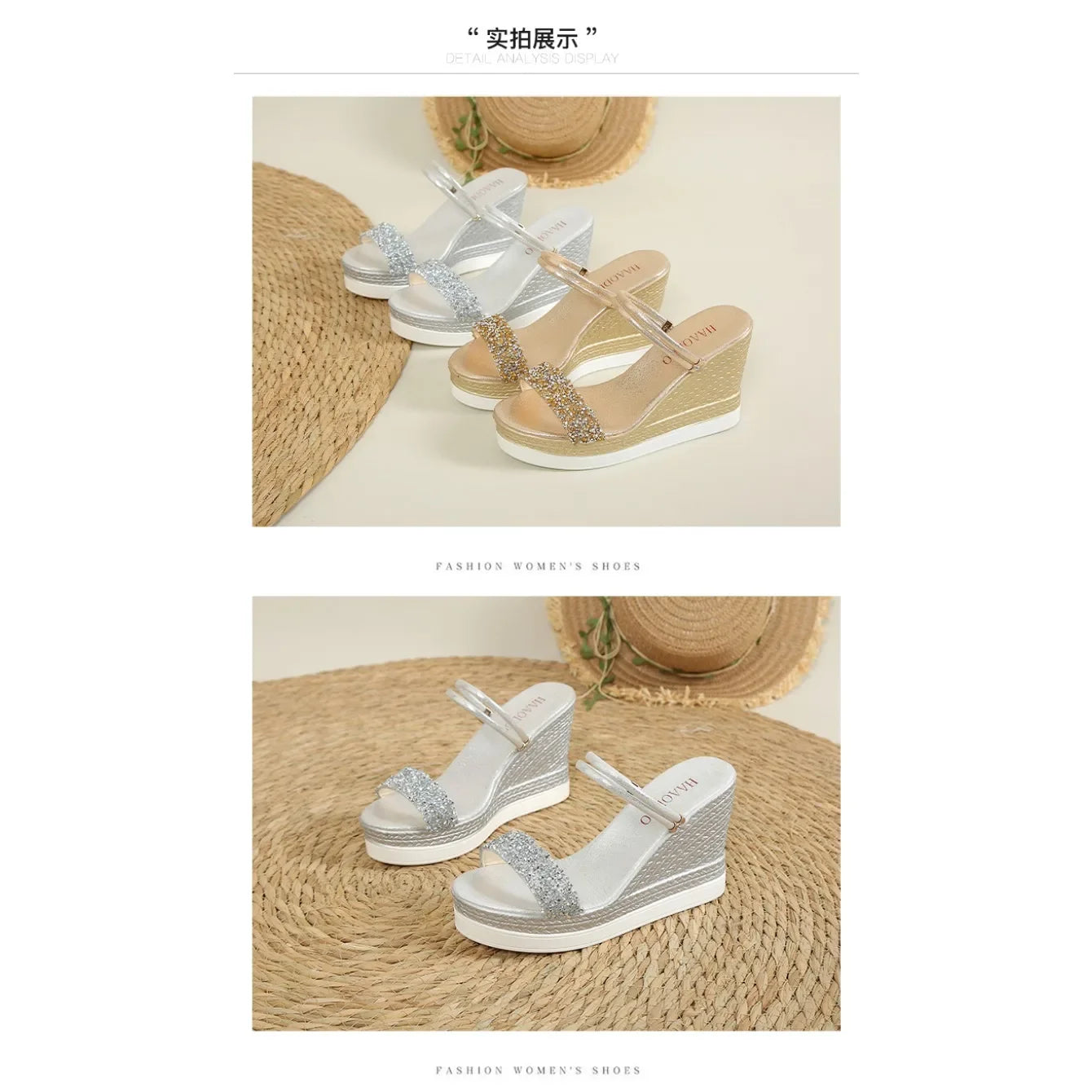 Summer Shoes for Women Wedges Sandals Women High Heels Sandals Slides Women Designers Shoes Platform Sandals Outdoor Slippers