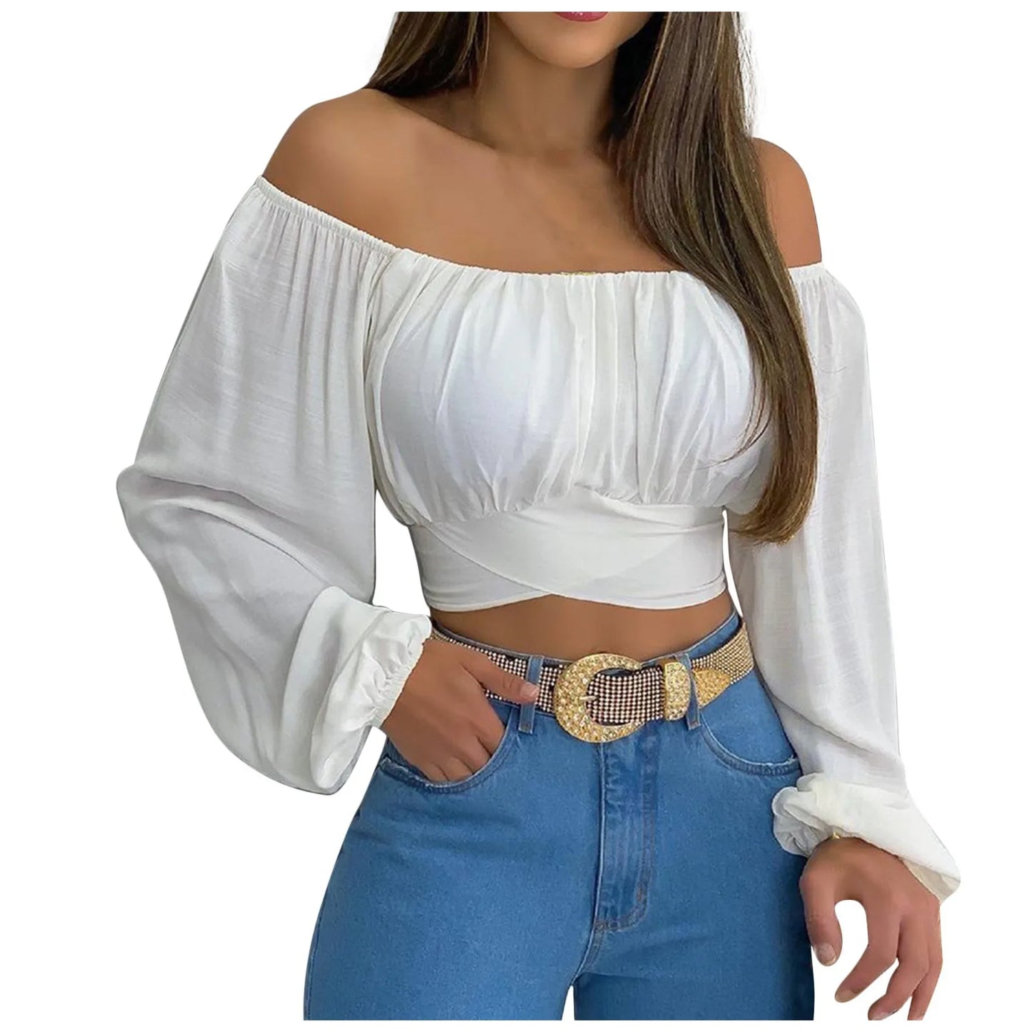 Women's Long Sleeve Off-the-shoulder Top