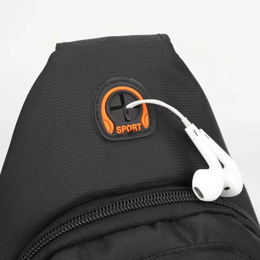 Casual men's crossbody bag Oxford cloth waterproof material sports fitness chest bag cell phone change documents storage bags