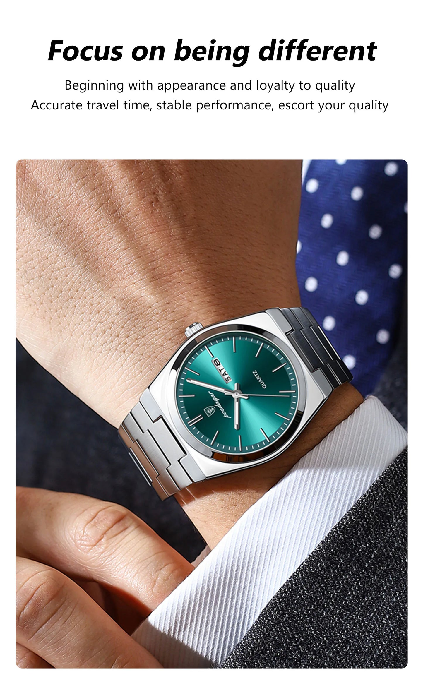 POEDAGAR Luxury Sport Quartz Man Wristwatch Waterproof Luminous Date Week Men Watches Stainless Steel Men's Watch Male Reloj+box