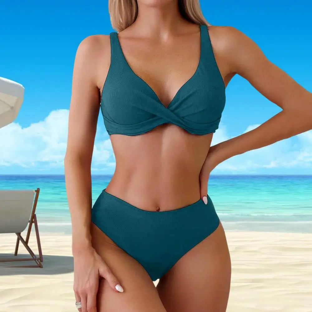 Sexy Summer Beachwear for Women Quick Drying Solid Color