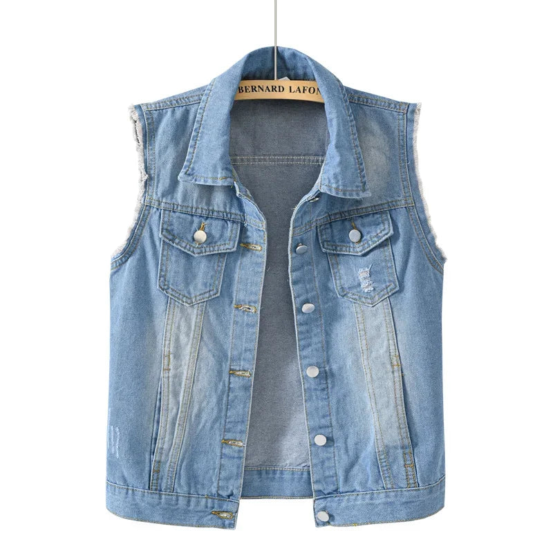 Streetwear Denim Vest for Women