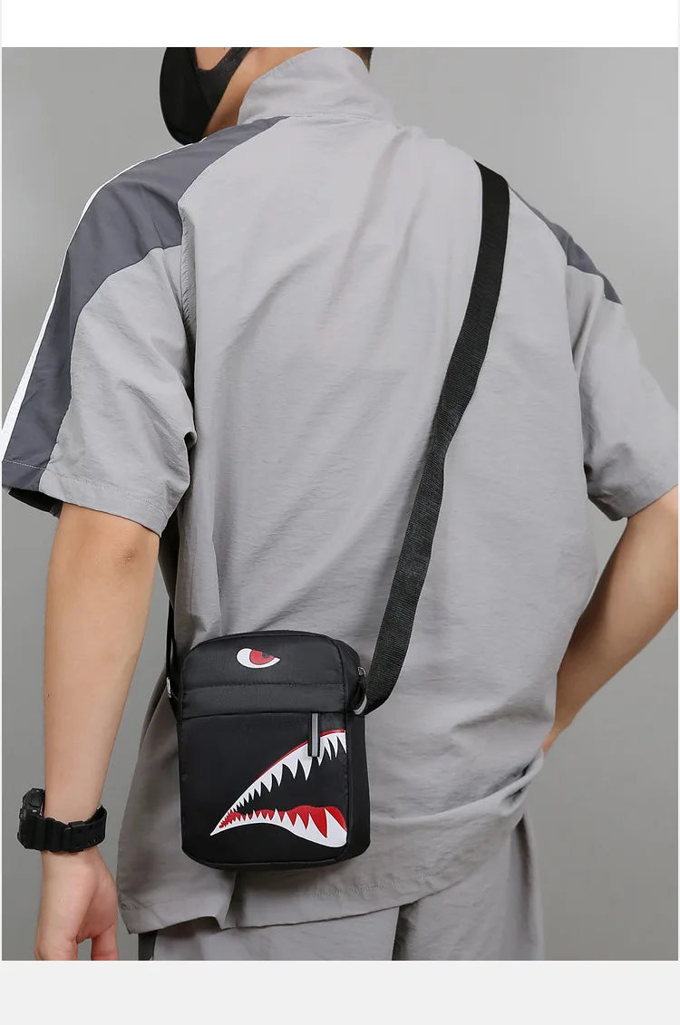 Casual Men Shoulder Messenger Bag Nylon Cell Phone Bag Unisex Crossbody Pack Travel Waist Pack Male Chest Pouch