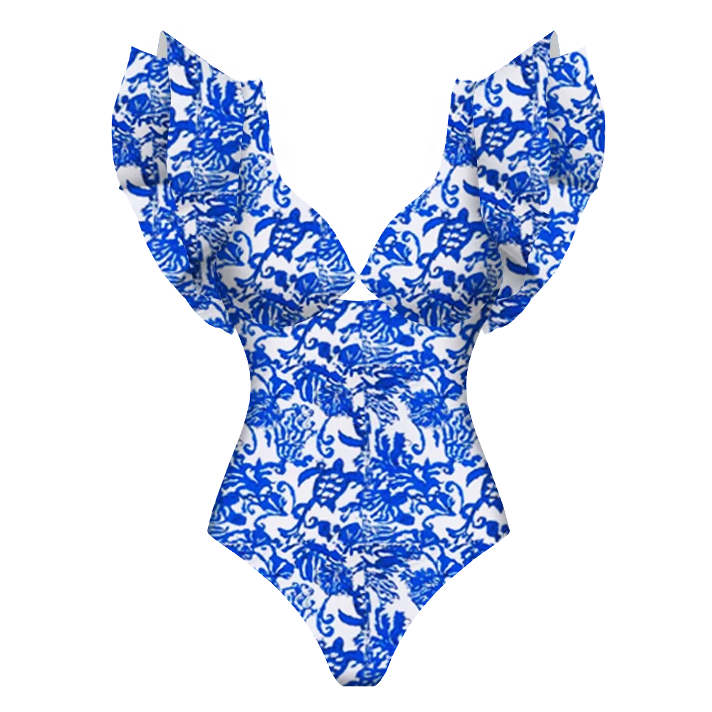 Women Swimsuit with Skirt Beachwear