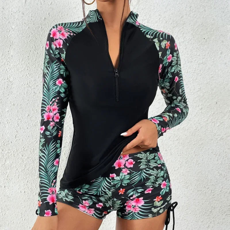 Female Swimwear Sports Surfing Tankini Set Beachwear Two-Piece