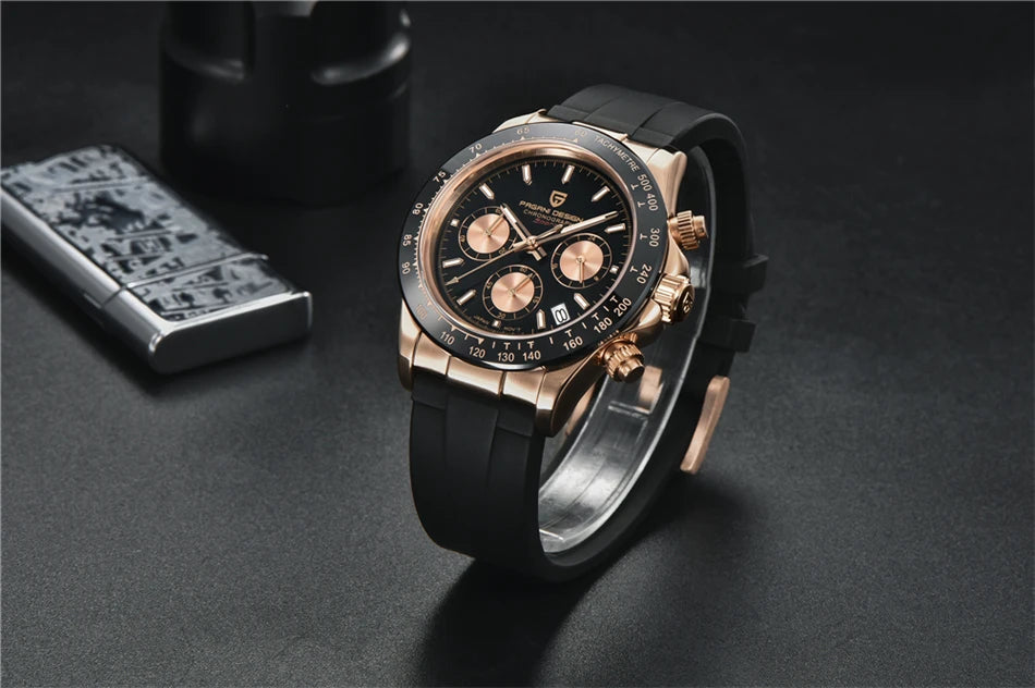 PAGANI DESIGN 40MM V2 Men Quartz Watches Sapphire Retro Chronograph Stainless Steel Waterproof Watch Men Relogio Masculino