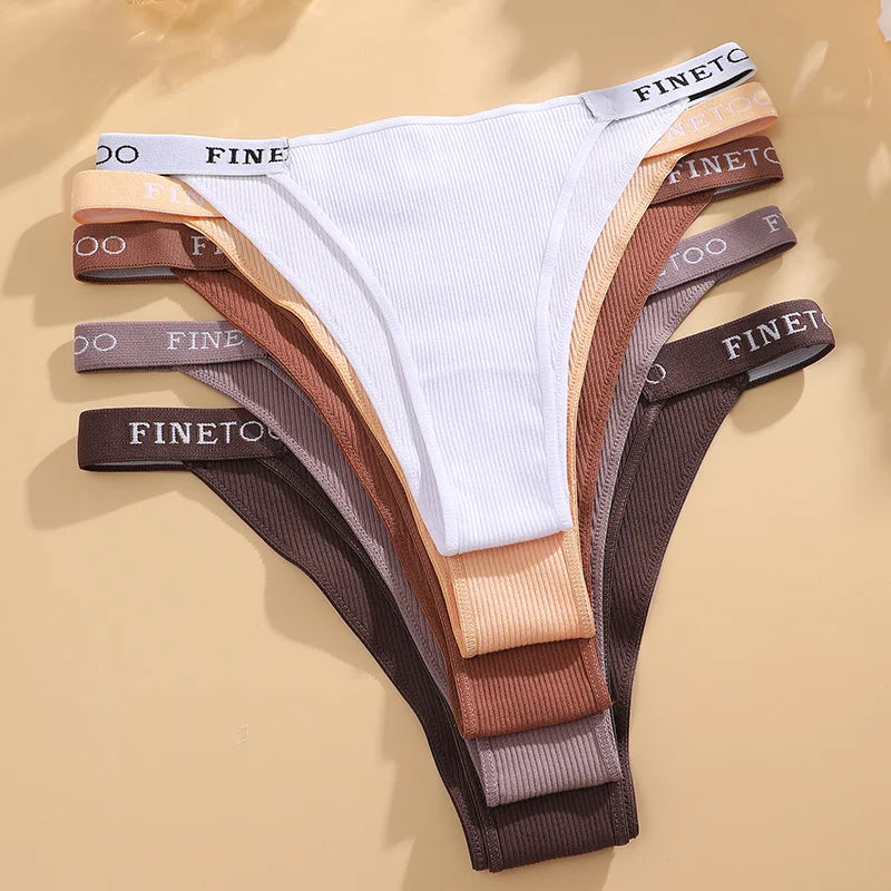 New 3Pcs/Set Cotton Brazilian Panties For Women Sexy Low-Waist Bikini Underwear Sets Solid Color Breathable Intimates Lingerie