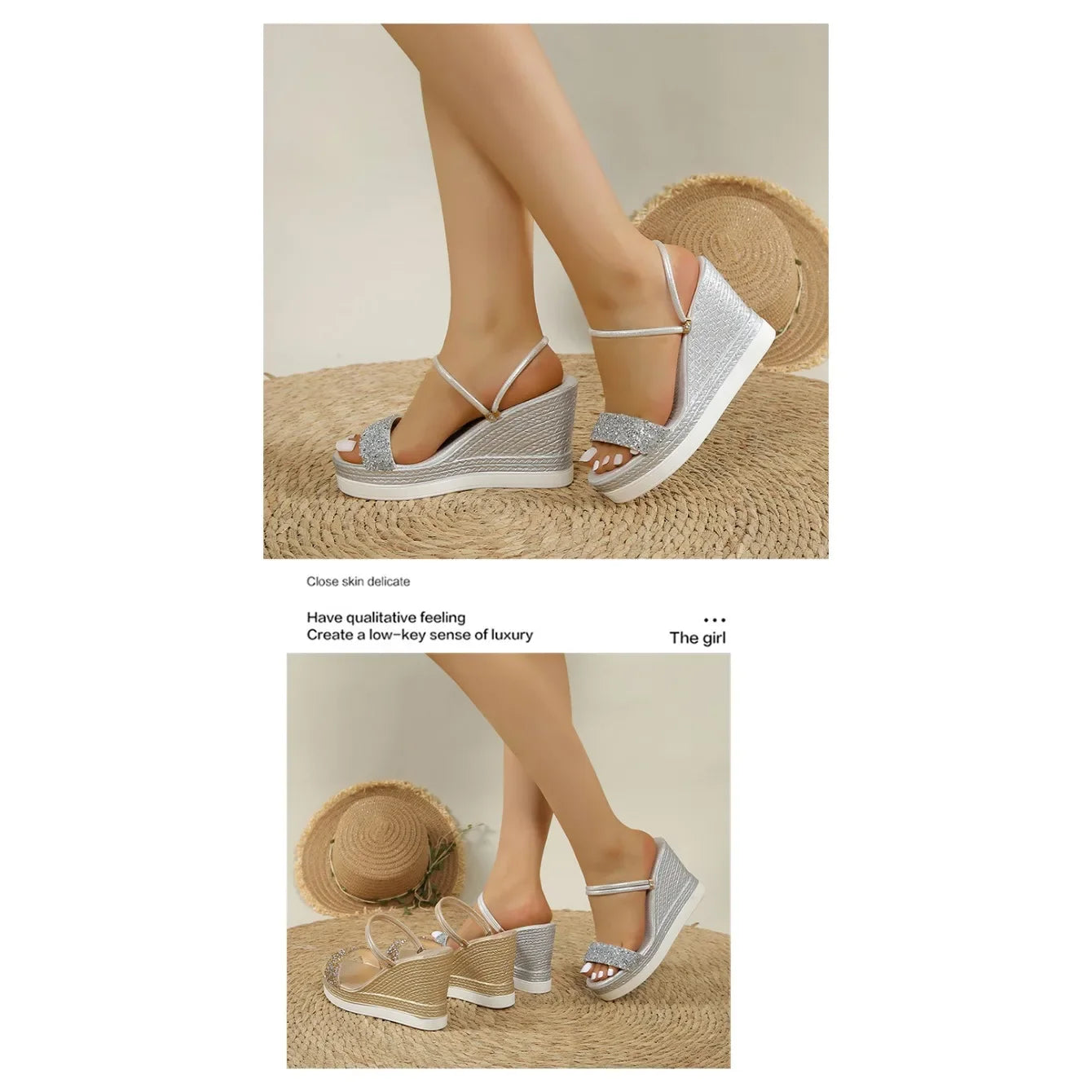 Summer Shoes for Women Wedges Sandals Women High Heels Sandals Slides Women Designers Shoes Platform Sandals Outdoor Slippers