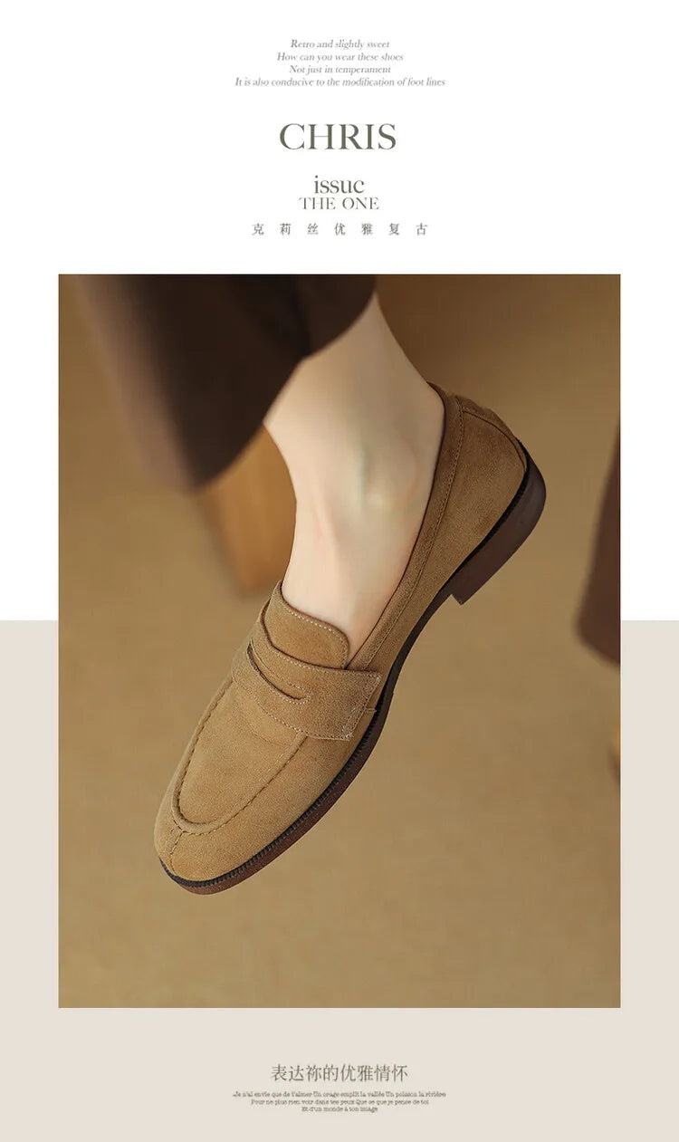 Brown Casual Flats Ladies Shoe Fashion Suede