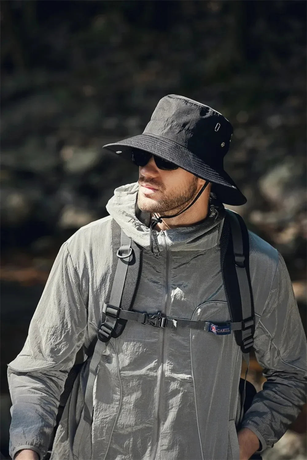 new Men's Wide Brim Sun Hat - Waterproof UV Protection Safari Bucket Hat for Fishing Hiking Climbing Summer Outdoor Oversized