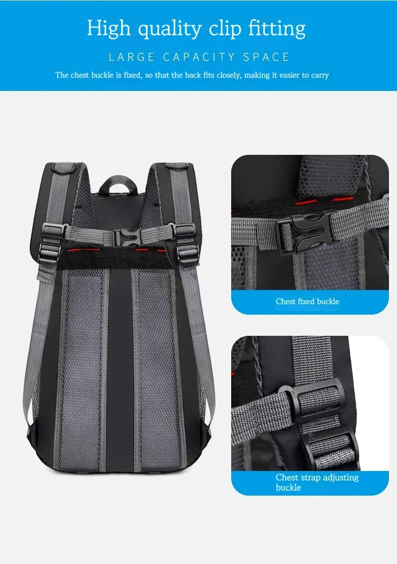 Men Backpack Nylon Waterproof Men Casual Outdoor Travel Backpack Hiking Camping Mountaineering Backpack Sports Bag Women