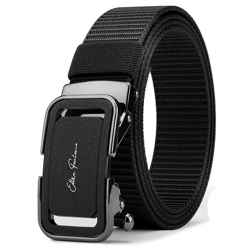 Fashion Men's Belt, Men’s Designer Belts Alloy Automatic Buckle, Canvas Belt, Sports Belt, Large Size 110-160cm Automatic Belt