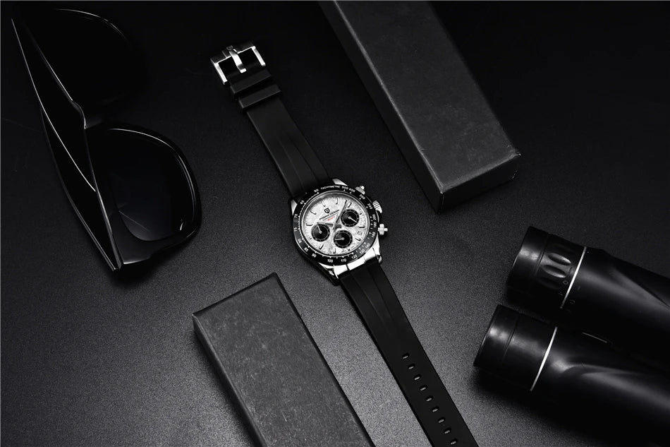PAGANI DESIGN 40MM V2 Men Quartz Watches Sapphire Retro Chronograph Stainless Steel Waterproof Watch Men Relogio Masculino