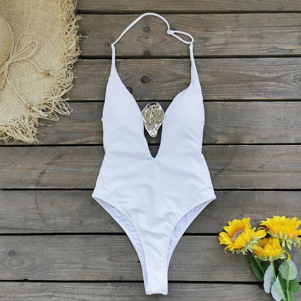 Women Swimsuit with Skirt Backless Swimwear Female Holiday Beachwear