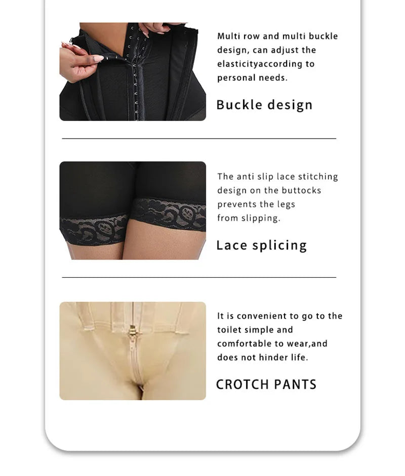 AfruliA Purple Fajas Colombianas Girdle BBL Shorts Corset Slim Waist Trainer High Compression Body Shaper Control Panties Lifter