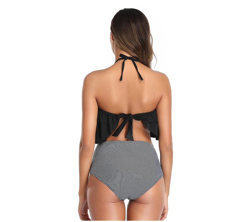 Swimwear High-Waist Split Two-Piece Beachwear Plus Size XXL