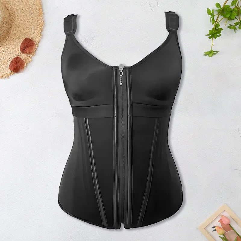 AfruliA XXXS Fajas Colombian Girdles High Compression Vest Waist Trainer Corset with Zipper Hook Flat Belly Slimming Body Shaper