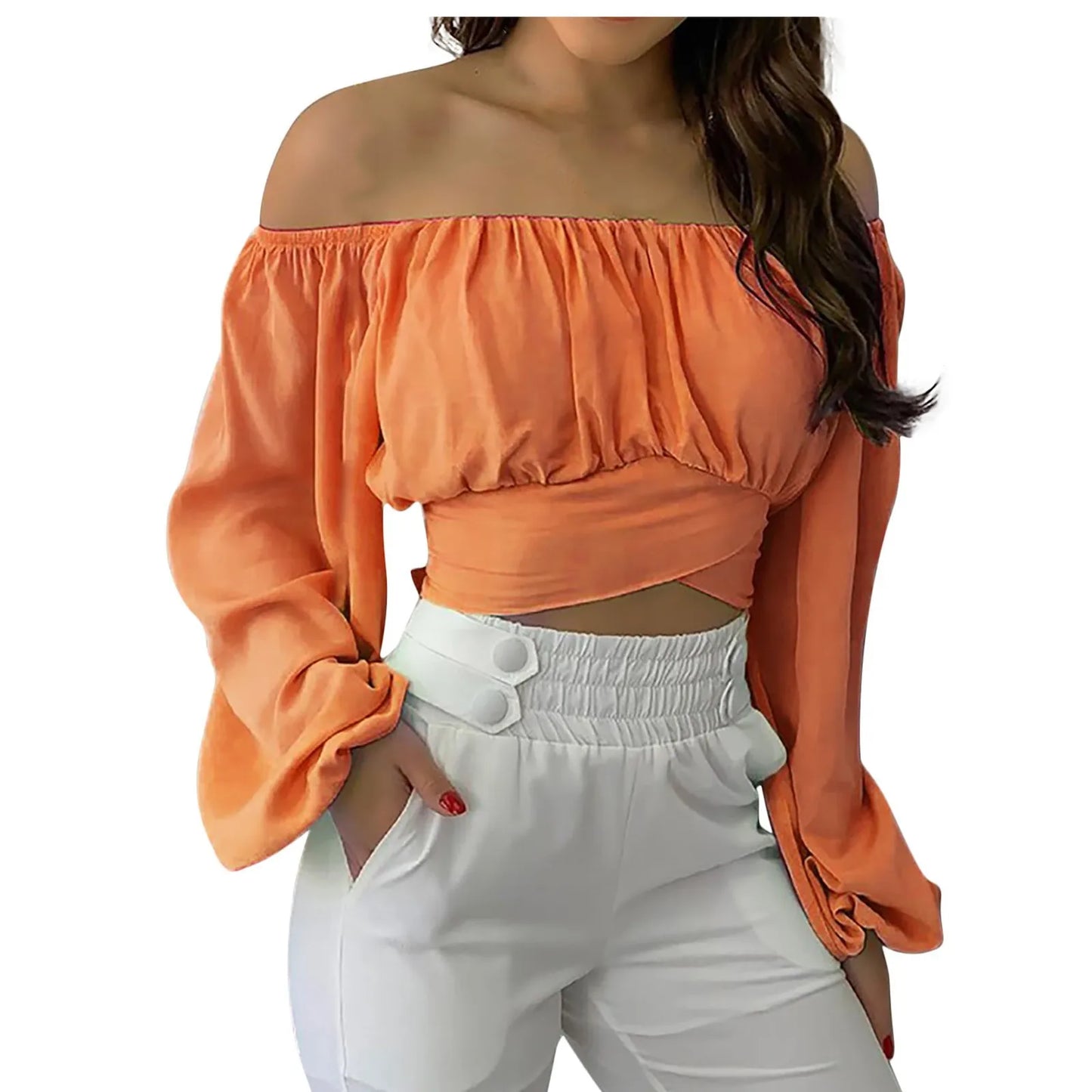 Women's Long Sleeve Off-the-shoulder Top