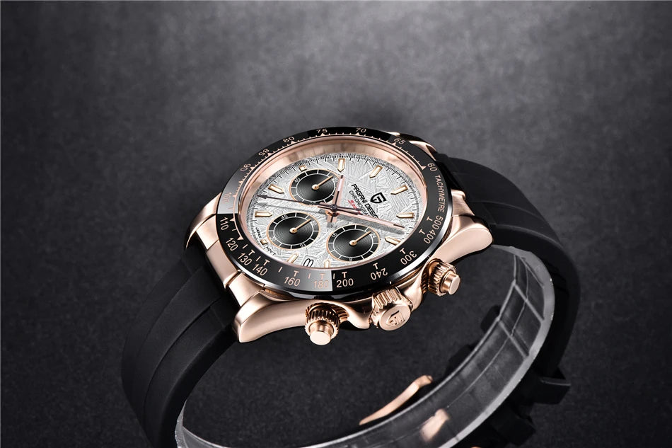 PAGANI DESIGN 40MM V2 Men Quartz Watches Sapphire Retro Chronograph Stainless Steel Waterproof Watch Men Relogio Masculino