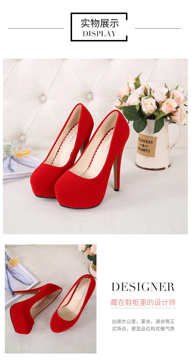 Comemore Sexy Platform High Heels Women's Leisure Heel Shoes 14cm Luxury Pumps Stilettos Shoes Footwear Woman 2025 Large Size 46